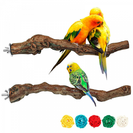 Natural Wild Grape Stick Grinding Claws Climbing Standing Cage Accessories Toy Branches for Parakeets, Budgerigars, Lovebirds