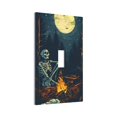 thumbnail image 6 of Zufioo Moonlit Skeleton Campfire Print Switch Wall Plate, Dustproof and Heat-resistant Decorative Wall Switch Cover, Suitable for Residential and Commercial Areas-Mid-size, 6 of 8