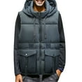 thumbnail image 4 of Durtebeua Men's Lightweight Vest Outerwear Winter Lightweight Packable Zip Up Sleeveless Padded Puffer Vest Z03-Grey,M, 4 of 7