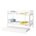 thumbnail image 6 of URTR Twin Over Twin Bunk Bed with Trundle, Convertible into Twin Size Beds, Rubber Wood Twin Bunk Bedframe with Ladder and Safety Guardrails, White, 6 of 9