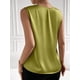 thumbnail image 5 of Xuyuer Women's Casual Fashion Solid Color V-Neck Satin Top, Chic Short Sleeve Blouse for Dinner Dates, Cocktail Parties and Spring Summer Evening Wear, 5 of 7