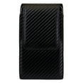 thumbnail image 2 of Professional Carbon Fiber Design Vegan Leather Vertical Smartphone Holster Case (Black) with Rotating Belt Clip - fits Smartphones up to 6.2-inch iPhone XR/XS/X/8 Galaxy S10/S9 Pixel 3 V35 ThinQ G6+, 2 of 4