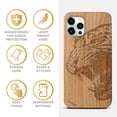thumbnail image 4 of Case Yard Wooden Case Outside Soft TPU Silicone, Slim Fit Shockproof Wood Protective Phone Cover for Girls Boys Men and Women, Supports Wireless Charging Roaring Tiger Design case for iPhone-12/12-Pro, 4 of 7