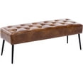 thumbnail image 5 of Duhome Ottoman Bench Faux Leather Upholstered Benches for Bedroom Entryway, Modern Tufted End of Bed Bench Accent Indoor Bench, Brown, 5 of 13