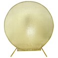 thumbnail image 2 of BalsaCircle 7.5 feet Champagne Metallic Sequin Round Backdrop Stand Cover Wedding Party, 2 of 8