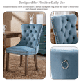 thumbnail image 5 of Velvet Tufted Dining Chairs Set of 2, Upholstered Accent Chairs with Solid Wood Frame for Kitchen & Dining Room, 5 of 11