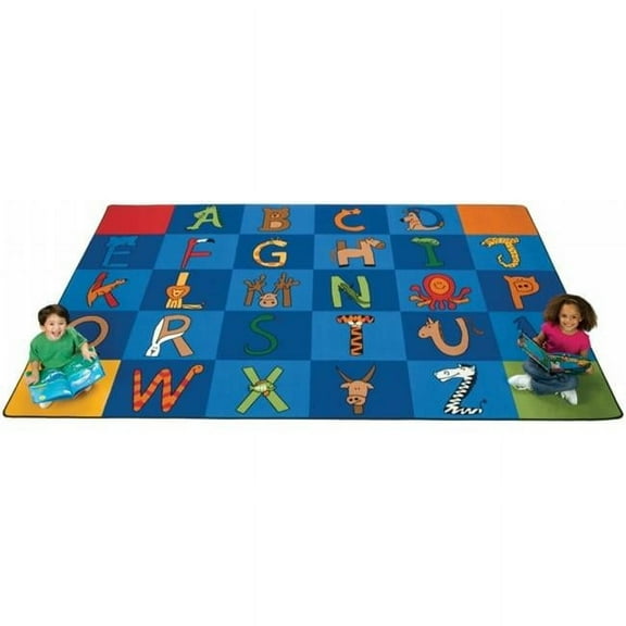 Carpets for Kids A to Z Animals Area Rug - Area Rug - 13.33 ft Length x 100" Width - Rectangle