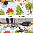 thumbnail image 5 of Children's Day Outdoor Rug for Patio/Deck/Porch, Non-Slip Large Area Rug 5 x 7 Ft, Cartoon Painting Rainbow Rocket Butterfly Indoor Outdoor Rugs Washable Area Rugs, Camping Rug Carpet Runner, 5 of 8