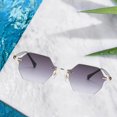 thumbnail image 1 of geométricas ura gafas de sol antideslumbrantes para mujer protección UV400 gafas de sol de viaje ciclismo gafas de Golf Gris degradado Baoblaze Gafas de sol sin montura, 1 of 8