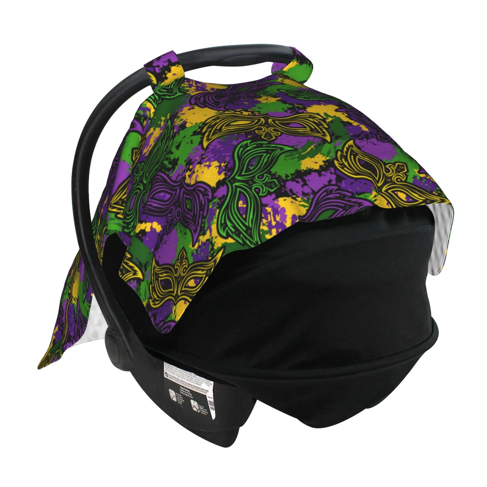 Car Seat Cover Baby - Mardi Gras7 Breathable Infant Car Seat Cover for Baby Carseat, Lightweight Comfort Baby Essentials Must Haves Newborn Stuff for Girl Boy