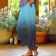 thumbnail image 2 of ManxiVoo Women Linen Wide Leg Pants Loose Fit Breathable Comfort Casual Trousers for Everyday Style L Size Blue, 2 of 9