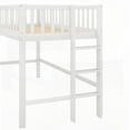 thumbnail image 6 of Twin Size Pine Wood Low Loft Bed with Ladder and Slide, White, Bedroom, 6 of 10