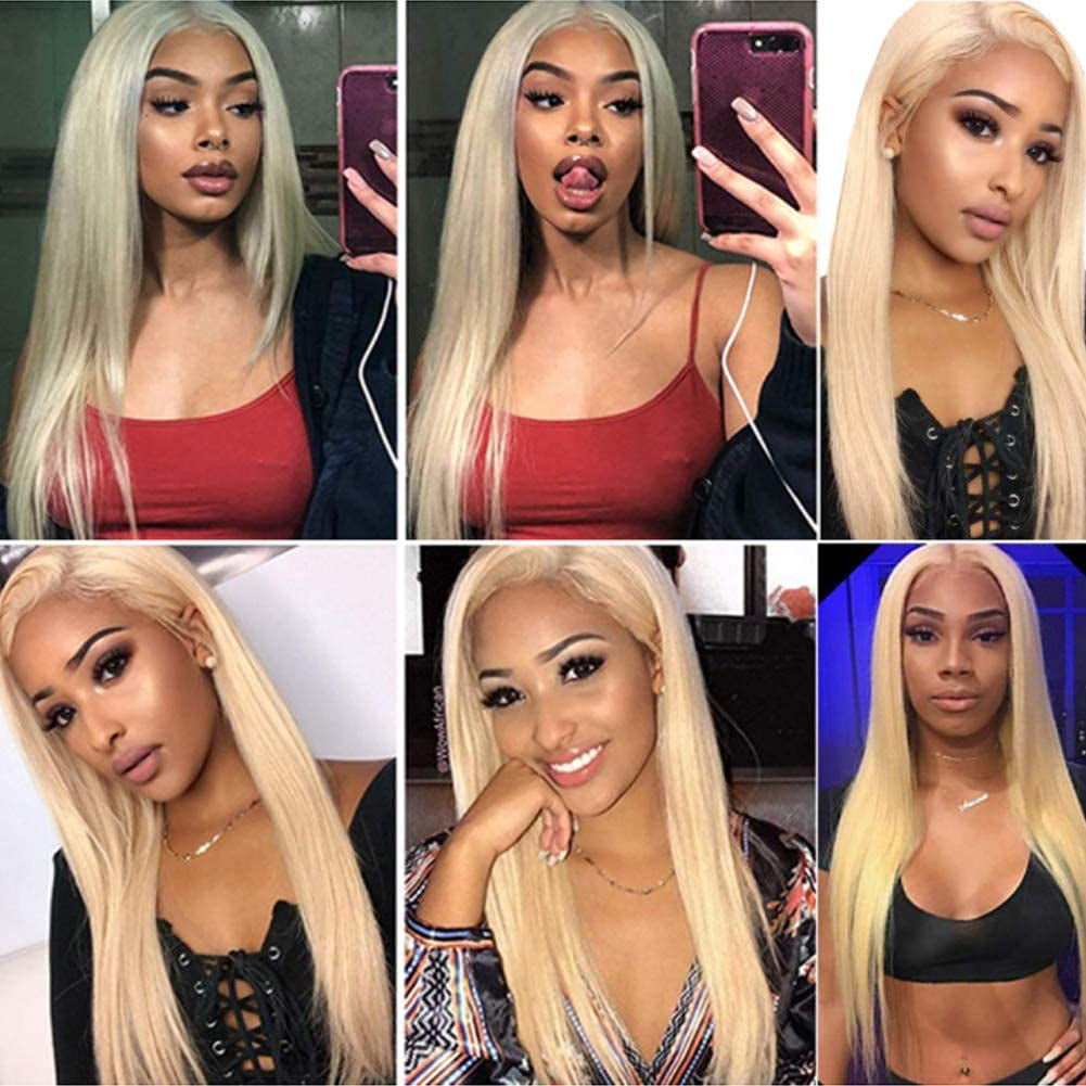 613 Blonde 3 Bundles Human Hair Straight Hair Brazilian Blonde Human Hair Bundle 100% Virgin Remy Hair Bundles Human Hair Extensions
