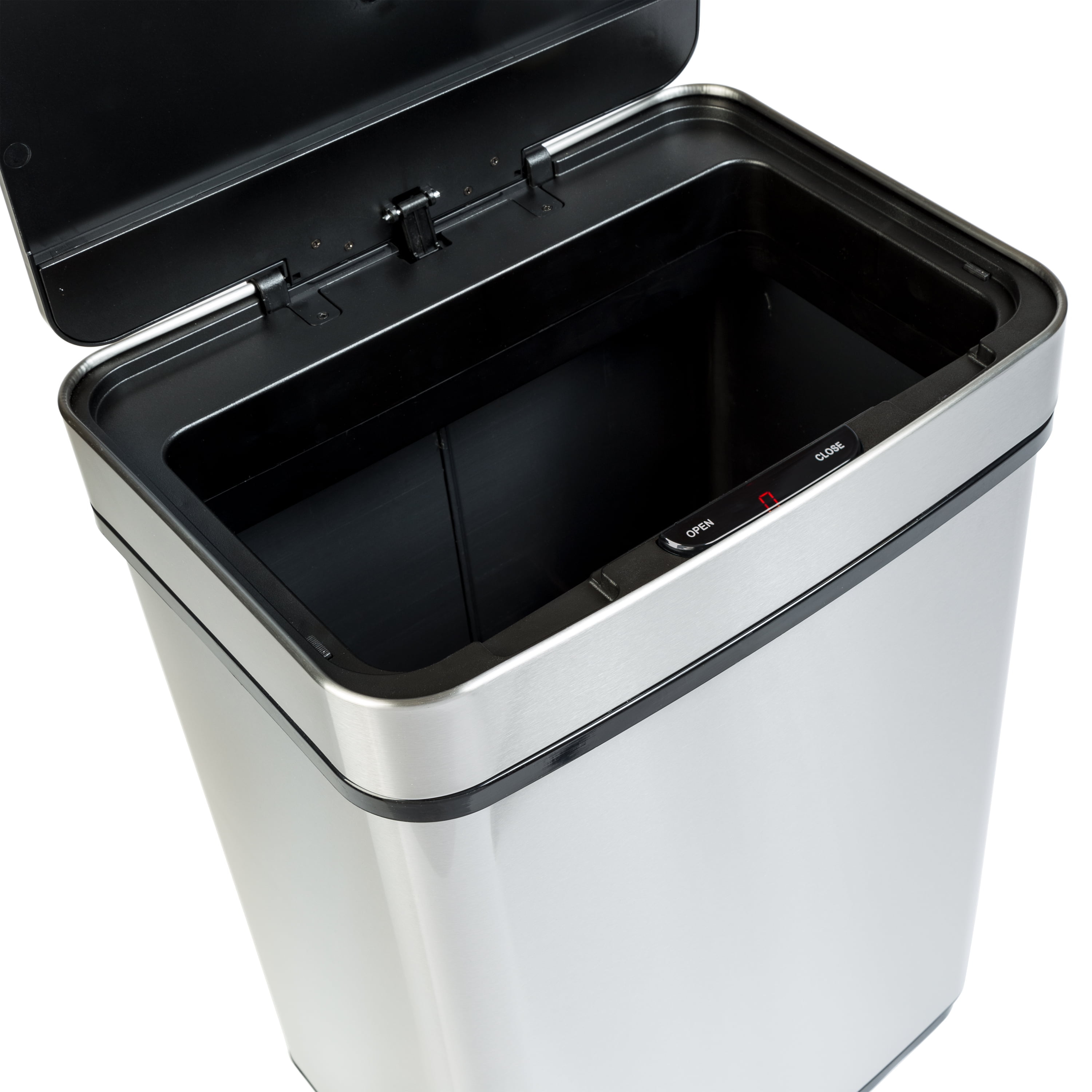 Honey-Can-Do 13.2 gal Silver Stainless Steel Touchless Sensor Automatic Touchless Trash Can