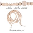 thumbnail image 2 of Uxcell 83 inch Wood Bead Garland Home Decor, Farmhouse Wall Hanging Decor Prayer Beads, Burlywood, 1 Set, 2 of 6