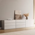 thumbnail image 2 of NessCarsti Modern Storage Cabinet with Drawers and Shelves for Kitchen, Dining Room, Living Room Coffee Bar Cabinet, White (A31.4″+A31.4″+B31.4″), 2 of 7