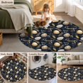 thumbnail image 5 of Round Rugs 3.3Ft, Vintage Easter Eggs Round Area Rug Washable Indoor Throw Carpet, Spring Botanical Leaves Black Soft Non Slip Circle Rug for Laundry Room Patio Home Decor Aesthetic, 5 of 8