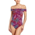 thumbnail image 2 of Free People Womens Printed Bodysuit Jumpsuit, Purple, Medium, 2 of 2