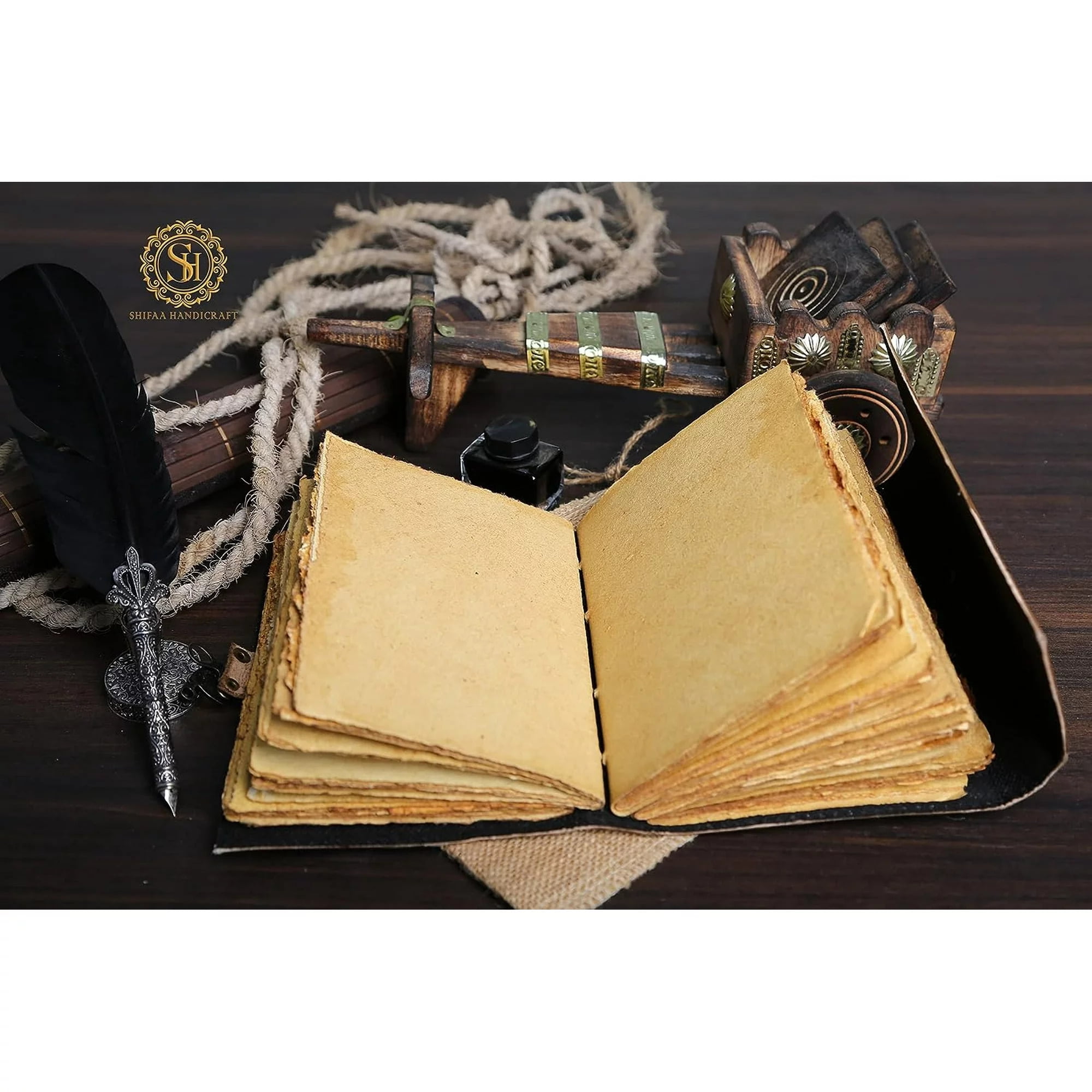 Avengers Marvels Logo Embossed Vintage Leather Sketchbook Journal Writing Notebook for Men & Women Leather Bound Notebook Daily Notepad 8x6 Inches.