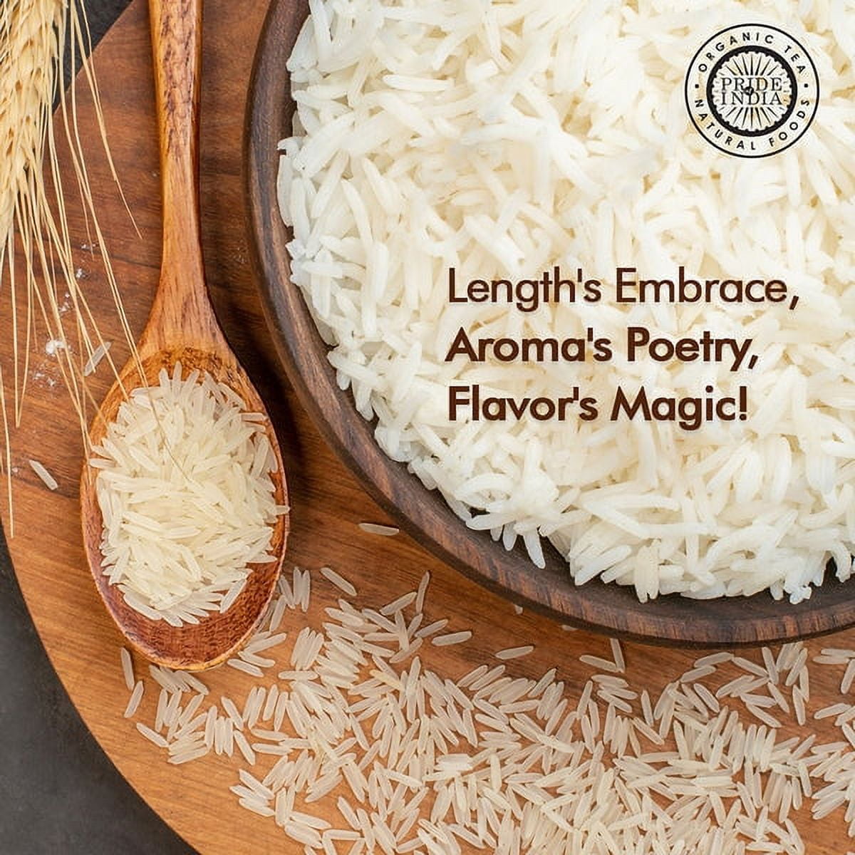 Pride Of India - Pack of 6 - Naturally Aged White Basmati Rice, Extra Long Grain, 1.5 lbs Jar, Gluten-Free