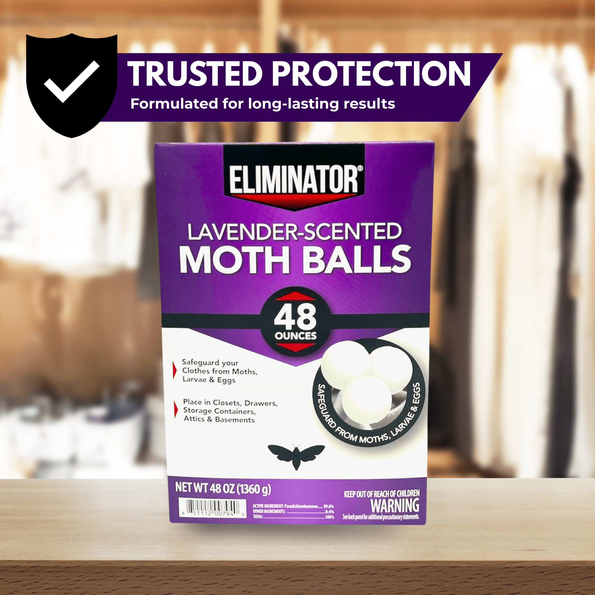 Eliminator Lavender Moth Balls 48 oz for Clothes Protection