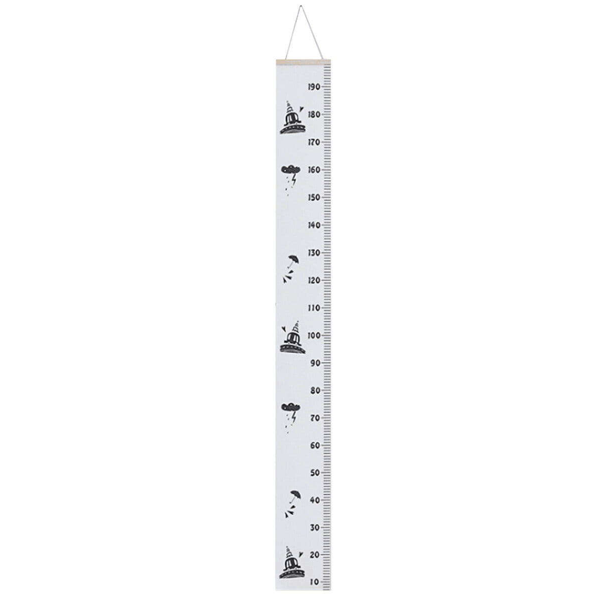 Baby Height Growth Chart Hanging Rulers Kids Room Wall Wood Frame Fabric Ruler Room Decoration