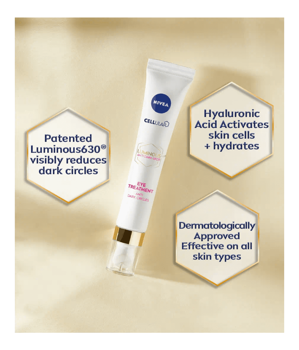 Nivea Cellular Luminous 630 Anti-Dark Circle SPF50 Eye Cream  15ml / 0.5 fl.oz - 2 Pack