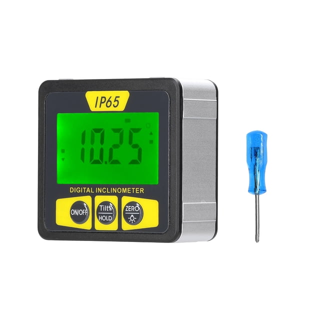 Yeacher Waterproof Magnetic Digital Level and Angle Finder Versatile Dustproof Mini Inclinometer LCD Display with Backlight Bevel Gauge IP65 Dustproof Waterproof