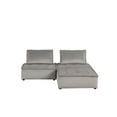thumbnail image 2 of Lilola Home Anna Velvet 3 Piece Sectional Sofa Ottoman in Light Gray, 2 of 3
