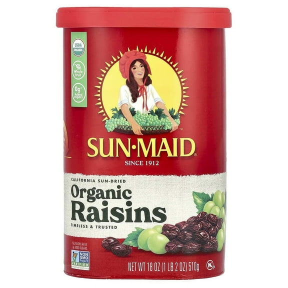 Sun-Maid, California Organic Raisins, 18 oz