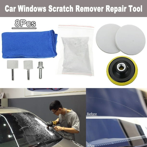 8Pcs Auto Window Glass Windshield Polishing Kit Scratch Removal