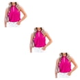 thumbnail image 2 of Minnieouse Blusa sin mangas para mujer, suéter para niñas, camisa para fiesta de viaje, ropa de moda, Top básico diario de verano, rosa, rojo, Rosa roja SG 3Conjunto, 2 of 6