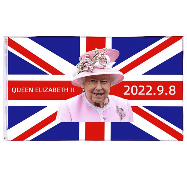 Queen Memorial Flag Sympathy Remembrance Flag 3x5Ft Queen Elizabeth II Her Majesty Union