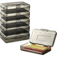 thumbnail image 1 of 6 Pack Pencil Box, Hard Pencil Boxes for School Supplies Bulk, Large Plastic Pencil Case with Lid, Clear Pencil Container, Stackable School Boxes Crayon Boxes Bulk for Kids,Clear, 1 of 7