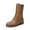 CAMEL, variant on Women’s Mid-Calf Combat Boots, Lace-Up Military Style Boots with Side Zipper, Faux Leather Round Toe Fall Winter Booties