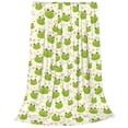 thumbnail image 2 of Honeii Green Frog Print Fleece Blanket - Throw Blanket for Bed, Sofa, Couch, Camping, and Travel , Microplush Ultra Soft Warm Blanket-80"x60", 2 of 7