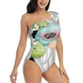 thumbnail image 3 of Cauagu Summer Gnome,Cute Gnome Print Women's Sexy One Piece Swimsuits One Shoulder Ruffle Tummy Control Bathing Suit Slimming Swimwear-Large, 3 of 6