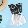 thumbnail image 5 of MHZLDYZ Girls Summer Clothes Size 10 12 Summer New Girls Fashion Chiffon Suit Floral Polka Dot Suit Flying Sleeve Chiffon White Pants Suit Girls Short Sets Size 10-12 Girl Clothes Size 6 (I,100), 5 of 5