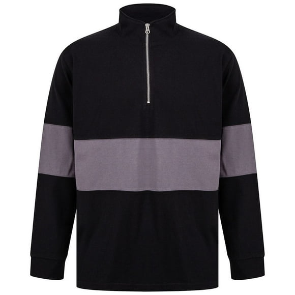 Front Row Adult Panelled Quarter Zip Jumper