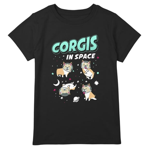 Girl's Lost Gods Corgi Outer Space Graphic T-Shirt
