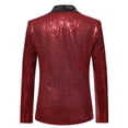 thumbnail image 4 of Yaoyar Mens Sequin Blazer 2 Piece Matching Sets Shiny Sequin Blazer and Suit Pants Slim Fit Mardi Gras Thermal Party Outfit, 4 of 5