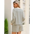 thumbnail image 3 of DARING DIVA Women's Striped Top Shorts Set Casual Lounge Outfit XS White, 3 of 6