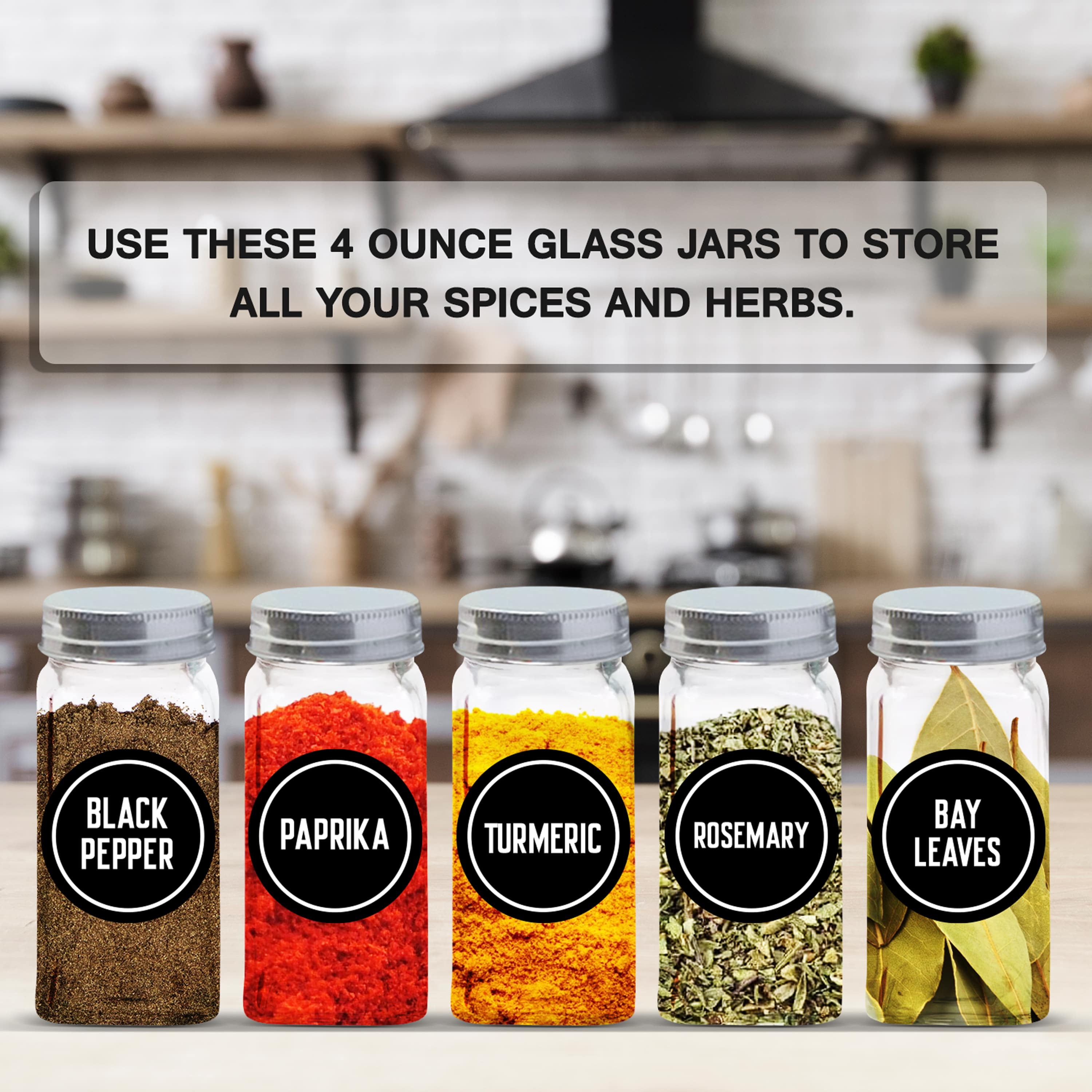 Woisut Glass Spice Jars with Label, 24 Pcs 4oz Seasoning Organizer, Empty  Square Spice Containers Bottles with Shaker Lids, Collapsible Funnel, Brush