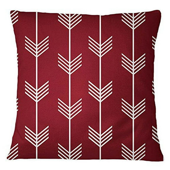 S4Sassy Bed Pillow Case Maroon Arrow Print Pillowcases Decorative Cushion Cover Square-12 x 12 Inches