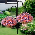 thumbnail image 2 of Artificial Faux Hanging Flowers in Basket for Spring Outdoor Porch Decoration,Fake Hanging Plants with inch Coconut Lining Chain for Outside Garden Patio Decor(Orange red White), 2 of 5