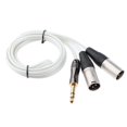 thumbnail image 1 of Cable Adaptador Mono 6.35mm a Dual XLR para para , Convertidor Macho a Macho para Micrófono, Blanco, 150cm Baoblaze cable de audio balanceado, 1 of 6