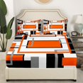 thumbnail image 3 of Erosebridal Stripes Abstract Sheet Set Full, Chic Geometry Full Sheet Sets, Modern Minimalism Bedding Sets Full Size, Breathable Room Decoration, 4pcs, 3 of 7