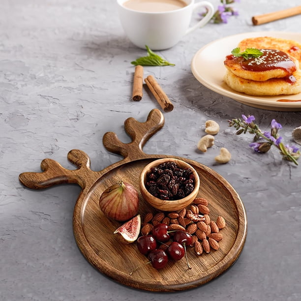 Christmas Antler Dinner Tray Fruit Tray Wooden Wood Crafts