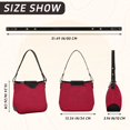 thumbnail image 2 of Iauyy Women's Handbag Removable Shoulder Satchel Bag-Polyester and PU leather ，Bright Deep Red, 2 of 7