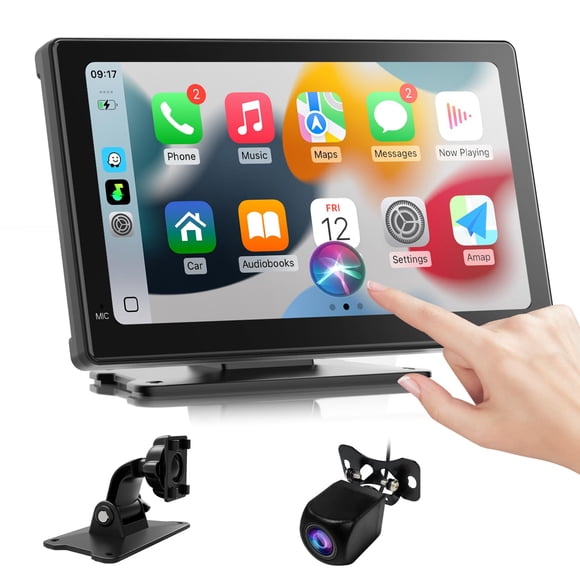 Monitor Haudio portátil de 7" con CarPlay y Android Auto inalámbricos 1080p